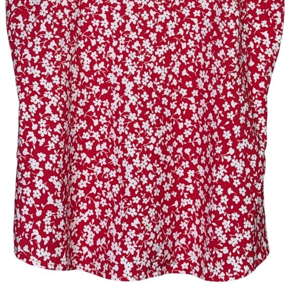 J. Crew Floral Sleeveless Scalloped Neck Back Cami Adjustable Straps Top 0 Red - Picture 3 of 15